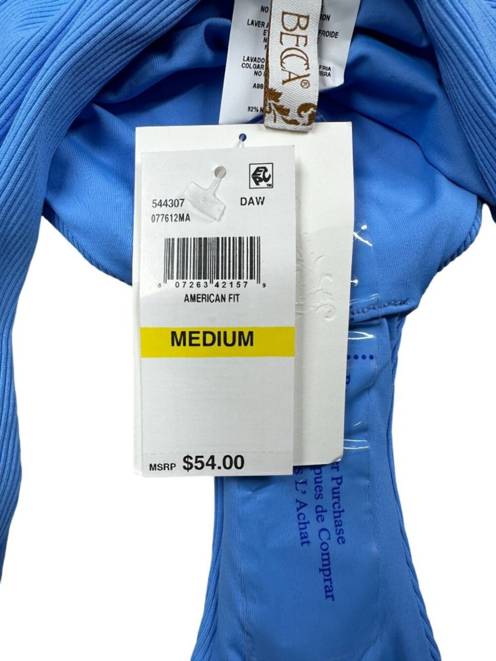 Becca Swim Bottom Blue Womens Size Medium Hipster American Fit NEW - Picture 6 of 7